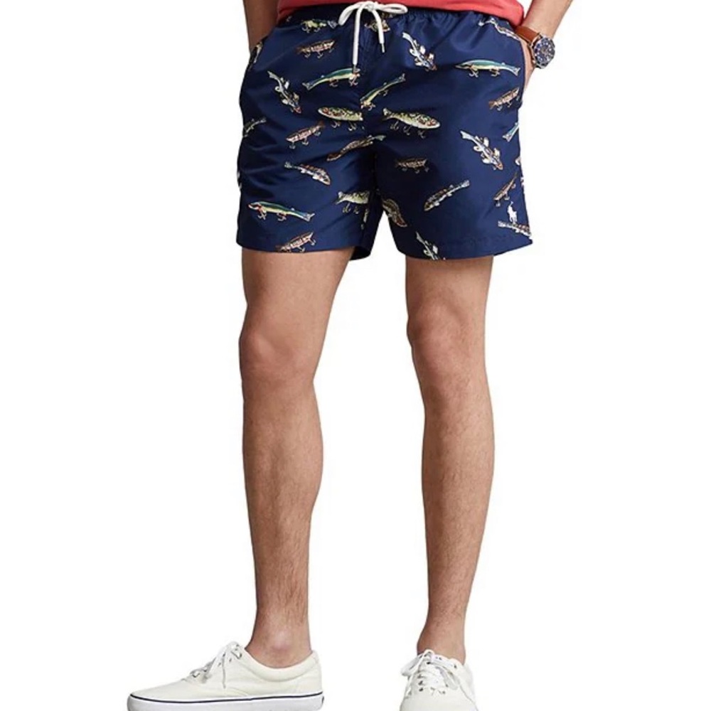 NWT Ralph Lauren Bait N' Tackle 5.75" Inseam Traveler Swim Trunk